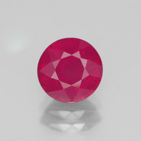 1.78캐럿 천연 핑크 레드 루비, 라운드 컷, 6.87 mm, SI