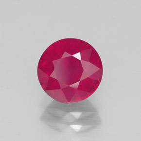 1.78캐럿 천연 핑크 레드 루비, 라운드 컷, 6.87 mm, SI