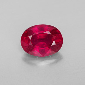 1.60캐럿 천연 핑크 레드 루비, 타원형 컷, 7.8×6 mm, VS-SI