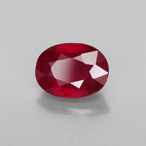 1.83캐럿 천연 레드 루비, 타원형 컷, 8.1×6 mm, VS-SI
