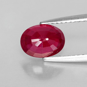 1.83캐럿 천연 레드 루비, 타원형 컷, 8.1×6 mm, VS-SI