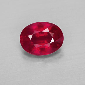 1.76캐럿 천연 핑크 레드 루비, 타원형 컷, 7.9×6.1 mm, VS-SI