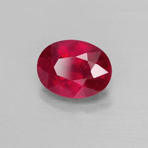 1.76캐럿 천연 핑크 레드 루비, 타원형 컷, 7.9×6.1 mm, VS-SI