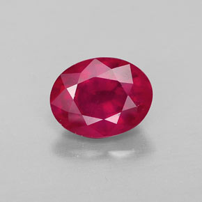 1.81캐럿 천연 핑크 레드 루비, 타원형 컷, 7.9×6.2 mm, VS-SI