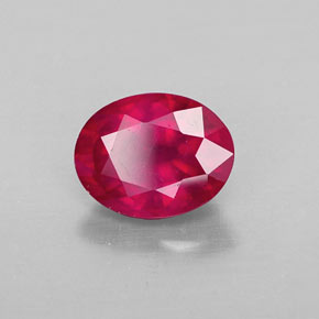 1.81캐럿 천연 핑크 레드 루비, 타원형 컷, 7.9×6.2 mm, VS-SI