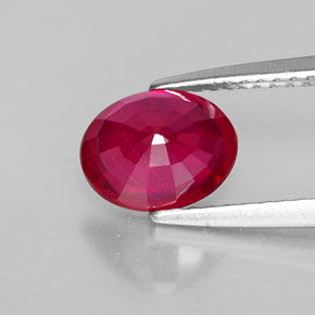 1.81캐럿 천연 핑크 레드 루비, 타원형 컷, 7.9×6.2 mm, VS-SI