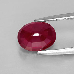 2.11캐럿 천연 핑크 레드 루비, 타원형 컷, 8.1×6.2 mm, VS-SI