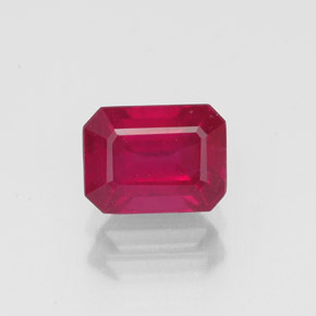 1.52캐럿 천연 핑크 레드 루비, 에메랄드 컷, 6.8×5.1 mm, VS-SI