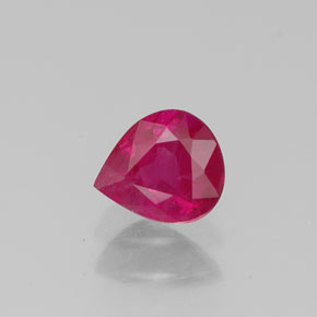 0.50캐럿 천연 핑크 레드 루비, 배 모양, 5.3×4.6 mm, VS-SI