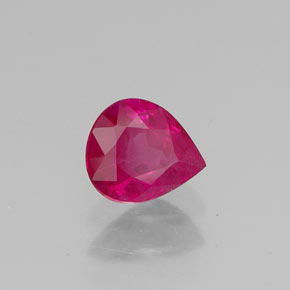 0.50캐럿 천연 핑크 레드 루비, 배 모양, 5.3×4.6 mm, VS-SI
