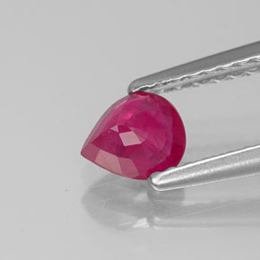 0.50캐럿 천연 핑크 레드 루비, 배 모양, 5.3×4.6 mm, VS-SI