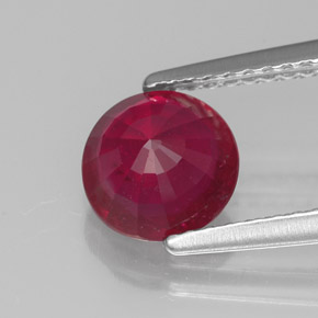 1.51캐럿 천연 핑크 레드 루비, 라운드 컷, 6.90 mm, VS-SI