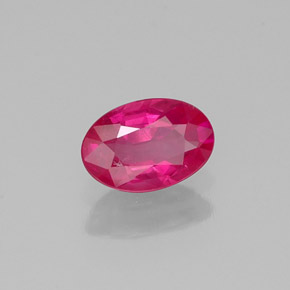 0.32캐럿 천연 바이올렛 레드 루비, 타원형 컷, 4.8×3.7 mm, VS-SI