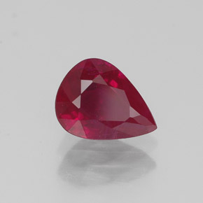 1.07캐럿 천연 핑크 레드 루비, 배 모양, 7.3×5.5 mm, VS-SI