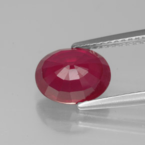 2.81캐럿 천연 핑크 레드 루비, 타원형 컷, 9.1×7.2 mm, VS-SI