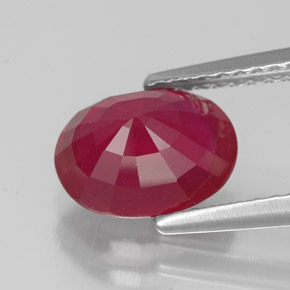 2.39캐럿 천연 핑크 레드 루비, 타원형 컷, 8.8×6.8 mm, VS-SI