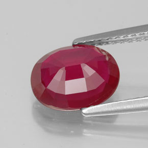 2.46캐럿 천연 핑크 레드 루비, 타원형 컷, 9.2×7.2 mm, VS-SI