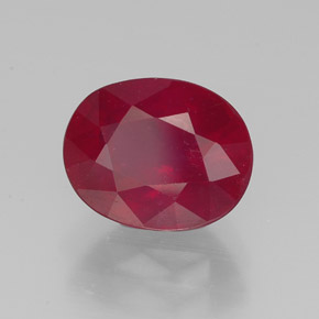 2.87캐럿 천연 핑크 레드 루비, 타원형 컷, 8.9×7.1 mm, VS-SI
