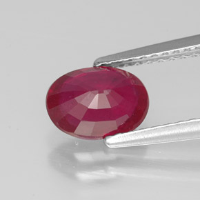 1.54캐럿 천연 핑크 레드 루비, 타원형 컷, 7.9×5.7 mm, VS-SI