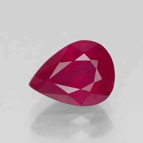 2.21캐럿 천연 핑크 레드 루비, 배 모양, 9×6.8 mm, SI