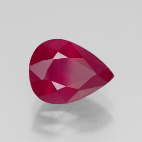 2.21캐럿 천연 핑크 레드 루비, 배 모양, 9×6.8 mm, SI