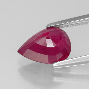 2.21캐럿 천연 핑크 레드 루비, 배 모양, 9×6.8 mm, SI