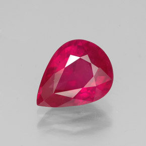 1.83캐럿 천연 바이올렛 레드 루비, 배 모양, 8.8×6.8 mm, VS-SI