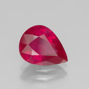 1.83캐럿 천연 바이올렛 레드 루비, 배 모양, 8.8×6.8 mm, VS-SI