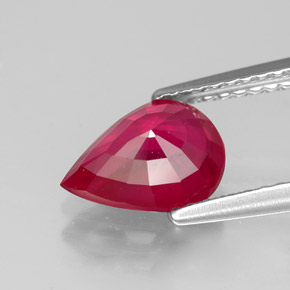 1.83캐럿 천연 바이올렛 레드 루비, 배 모양, 8.8×6.8 mm, VS-SI