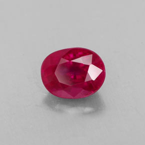 0.97캐럿 천연 바이올렛 레드 루비, 타원형 컷, 6.2×4.8 mm, VS-SI
