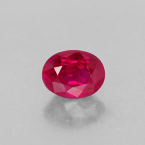 0.86캐럿 천연 바이올렛 레드 루비, 타원형 컷, 6×4.6 mm, VS-SI