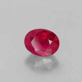 0.86캐럿 천연 바이올렛 레드 루비, 타원형 컷, 6×4.6 mm, VS-SI
