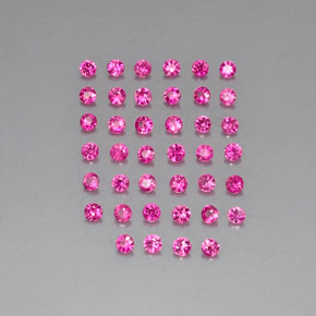 캐럿 천연 레드 핑크 루비 보석, 라운드 컷, 1.87 mm, VVS-VS
