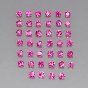 캐럿 천연 레드 핑크 루비 보석, 라운드 컷, 1.87 mm, VVS-VS