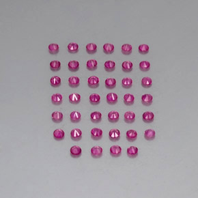 캐럿 천연 레드 핑크 루비 보석, 라운드 컷, 1.87 mm, VVS-VS