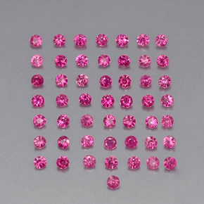 캐럿 천연 핑크 레드 루비 보석, 라운드 컷, 1.64 mm, VVS-VS