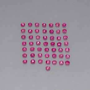 캐럿 천연 핑크 레드 루비 보석, 라운드 컷, 1.64 mm, VVS-VS