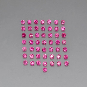 캐럿 천연 핑크 레드 루비 보석, 라운드 컷, 1.63 mm, VVS-VS