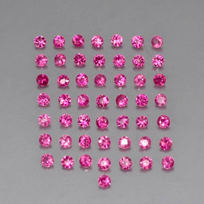 캐럿 천연 핑크 레드 루비 보석, 라운드 컷, 1.63 mm, VVS-VS