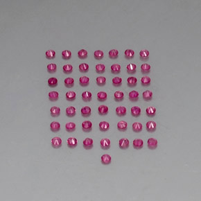 캐럿 천연 핑크 레드 루비 보석, 라운드 컷, 1.63 mm, VVS-VS
