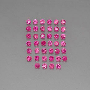 캐럿 천연 핑크 레드 루비 보석, 라운드 컷, 1.82 mm, VVS-VS