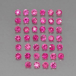 캐럿 천연 핑크 레드 루비 보석, 라운드 컷, 1.82 mm, VVS-VS