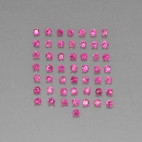 캐럿 천연 레드 핑크 루비 보석, 라운드 컷, 1.62 mm, VVS-VS