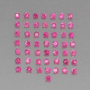 캐럿 천연 레드 핑크 루비 보석, 라운드 컷, 1.62 mm, VVS-VS