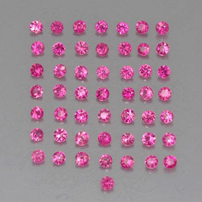 캐럿 천연 레드 핑크 루비 보석, 라운드 컷, 1.69 mm, VVS-VS