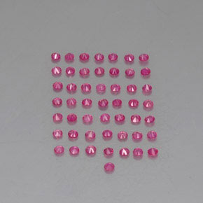 캐럿 천연 레드 핑크 루비 보석, 라운드 컷, 1.69 mm, VVS-VS