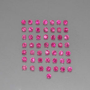 캐럿 천연 핑크 레드 루비 보석, 라운드 컷, 1.71 mm, VVS-VS