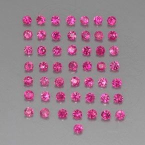 캐럿 천연 핑크 레드 루비 보석, 라운드 컷, 1.71 mm, VVS-VS