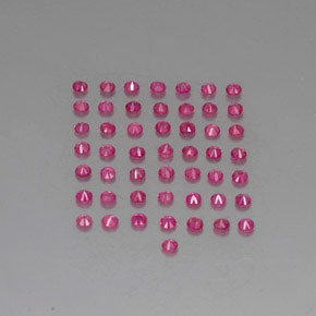 캐럿 천연 핑크 레드 루비 보석, 라운드 컷, 1.71 mm, VVS-VS