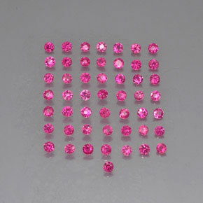 캐럿 천연 레드 핑크 루비 보석, 라운드 컷, 1.67 mm, VVS-VS